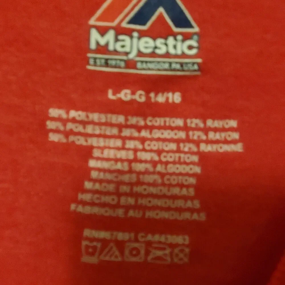 Majestic Los Angeles Angels MLB Youth L 14/16 Red 3/4 Sleeve Raglan T-Shirt - Picture 6 of 12